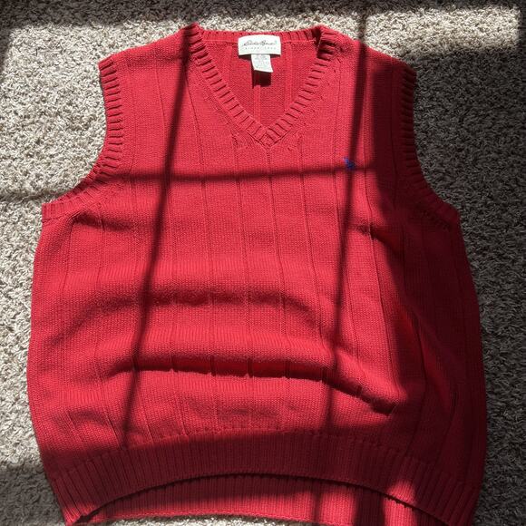 Vintage Eddie Bauer Sweater Vest Mens M Gray Wool Blend Sport Shop USA 90s - Picture 1 of 6